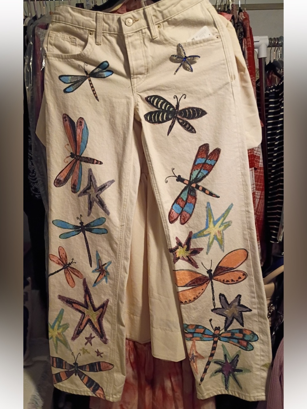 Free People We The Free Tennessee Low-Rise Illusions Jeans Dragonfly Size 26 NWT - Picture 5 of 8